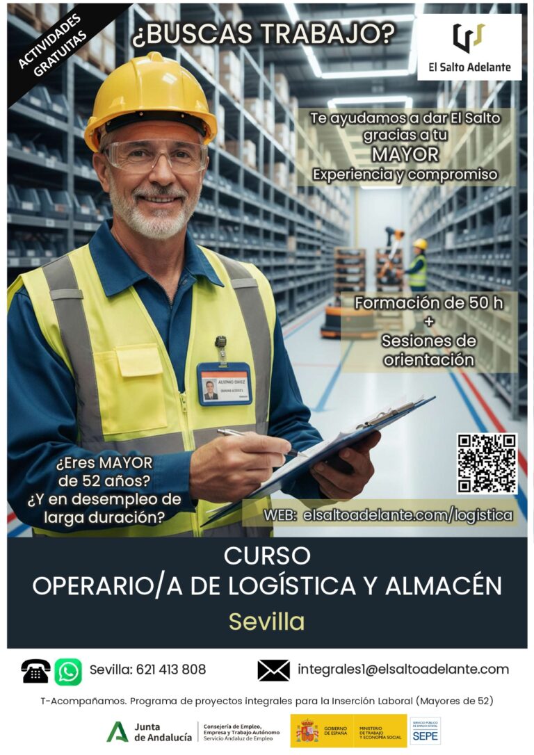 Cartel Curso Operario Logistica y Almacén - Mayores