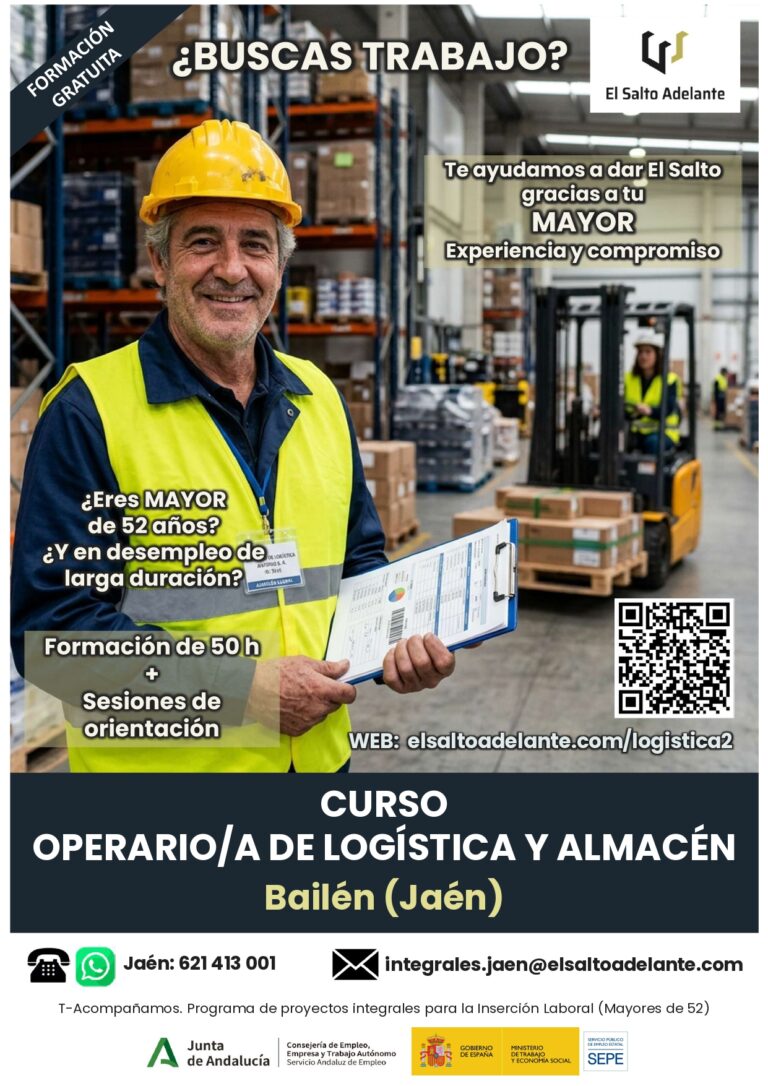 Cartel Curso Operarioa de logística y almacén - Jaén - mayores_jpg