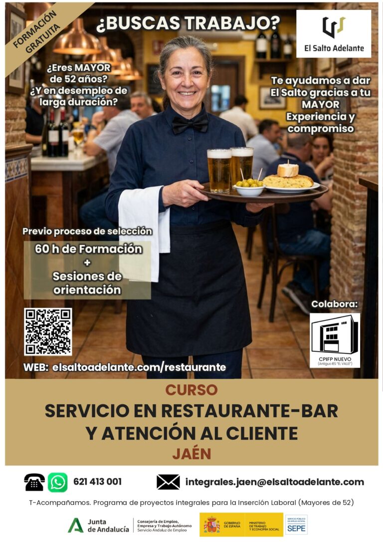 Resstaurante-bar y atención al cliente - Jaén - Mayores_jpg